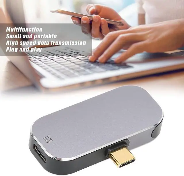 Alt view image 2 of 7 - Hub USB C Docking Station 3 in 1 USB C to HDMI Splitter Adapter 4K 60Hz with USB A and Type C (PD) Female Ports Hub for Mobile Phone Laptop Tablet