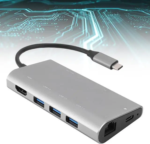 Alt view image 5 of 7 - 8 in 1 Multi Function USB C Docking Station with, USB3.0, Gigabit Ethernet, for Stable and 4K x 2K Resolution
