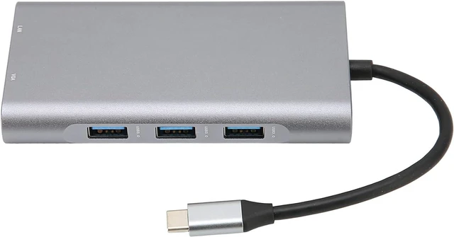 Main image of USB C Hub 10 in 1 with 4K HDMI VGA Gigabit Ethernet 3 USB 3.0 PD Charging SD Card Slot Audio Port