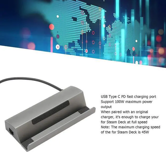 Alt view image 3 of 7 - USB C Docking Station, 100W PD Fast Charging USB C Hubs with 3 USB Ports, 1000Mbps 4K 60HZ Multi Adapter for Valve Steam Deck