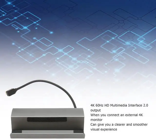 Alt view image 4 of 7 - USB C Docking Station, 100W PD Fast Charging USB C Hubs with 3 USB Ports, 1000Mbps 4K 60HZ Multi Adapter for Valve Steam Deck