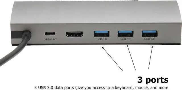 Alt view image 7 of 7 - USB C Docking Station, 100W PD Fast Charging USB C Hubs with 3 USB Ports, 1000Mbps 4K 60HZ Multi Adapter for Valve Steam Deck