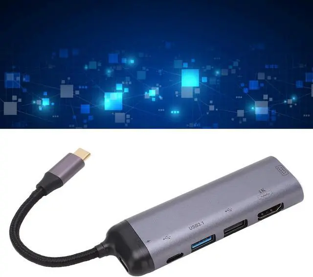 Alt view image 2 of 7 - USB C Hub, VGA USB3.1 USB2.0 PD100 Safe 6 in 1 Docking Station Aluminum Alloy for Laptop