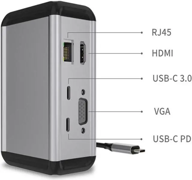 Alt view image 4 of 5 - 12-in-1 Type-c Docking Station hub hub usb3.0/PD100W Vertical Desktop Docking Station
