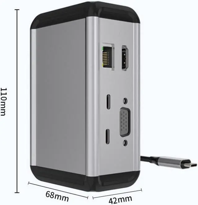 Alt view image 5 of 5 - 12-in-1 Type-c Docking Station hub hub usb3.0/PD100W Vertical Desktop Docking Station