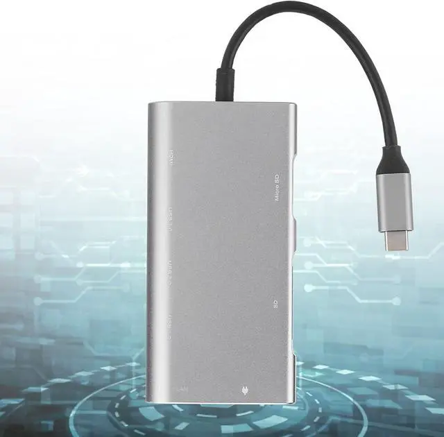 Alt view image 4 of 7 - 8 in 1 Multi Function USB C Docking Station with, USB3.0, Gigabit Ethernet, for Stable Transmission and 4K x 2K Resolution