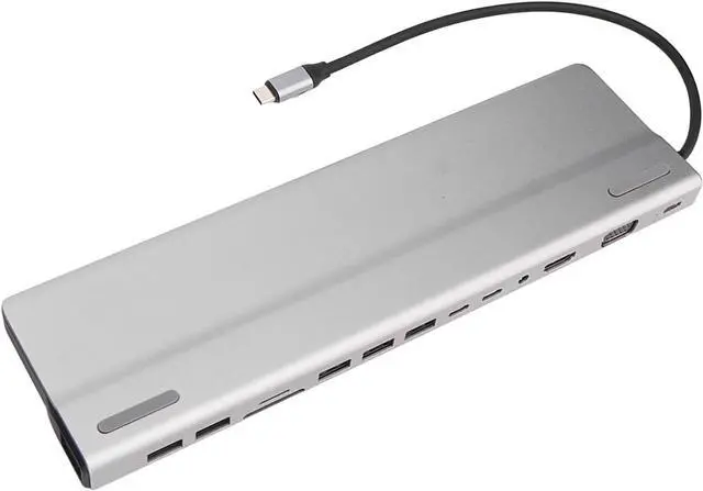 Alt view image 7 of 7 - 14 in 1 Docking Station, Type C to Multiple Ports Including 3USB3.0, 2USB2.0, PD, Storage Memory Cards, VGA, RJ45, AUDIO3.5, 2USB C Outstanding for All Type C Computers,