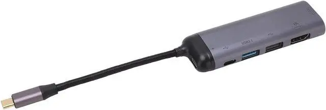 Main image of USB C Hub, VGA USB3.1 USB2.0 PD100 Safe 6 in 1 Docking Station Aluminum Alloy for Laptop