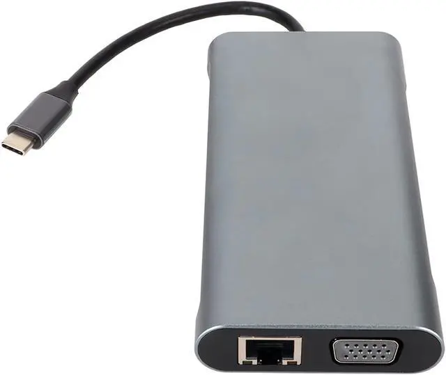 Alt view image 5 of 7 - Cryfokt USB C Hub 11 in 1 4K HD VGA Compact Docking Station for PC Monitor Projector with Fast Charge for OS X Laptop ProAir 1 Piece