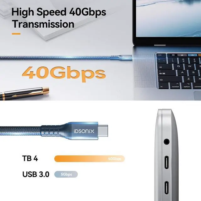 Alt view image 5 of 7 - Dispalylink Docking Station Dual Monitor & Thunderbolt 4 Cable 2.6Ft