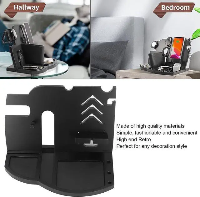 Alt view image 2 of 7 - Wood Phone Docking Station, High End Fashionable Convenient Phone Docking Station, Anti Scratch, Clean Desktop Docking Station for Glasses Watch Storage