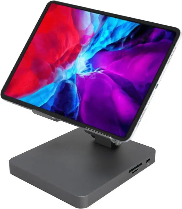 Main image of 10 in 1 Magnetic Stand with Docking Station, Support 4K HD Screen Projection, No Latency, Multi Purpose, Plug and Play Without Drivers, Foldable Portable Aluminum Body(Grey)