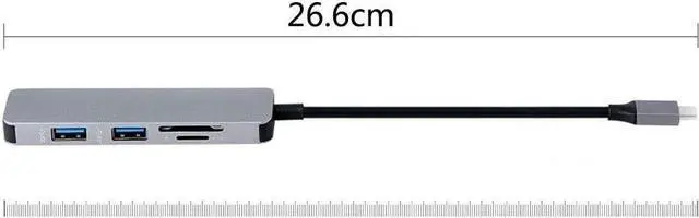 Alt view image 2 of 5 - Type-C Expansion Dock USB-C to HDMI Converter Hub Splitter USB 3.0 Card Reader 5 in 1 UtechSmart Triple Display USB Type C Adapter Docking Station