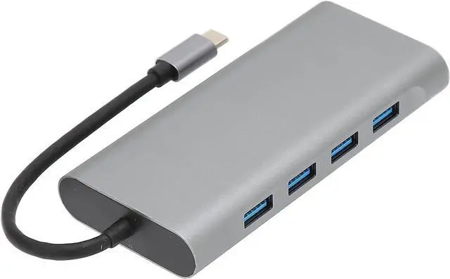Alt view image 6 of 7 - 11 in 1 Multifunctional Expansion Dock, Type C Portable Docking Station, Made of Sturdy Aluminum Alloy, Supports 4K, 1080P VGA, PD 87W, 4 USB3.0 Ports, RJ45, Audio,