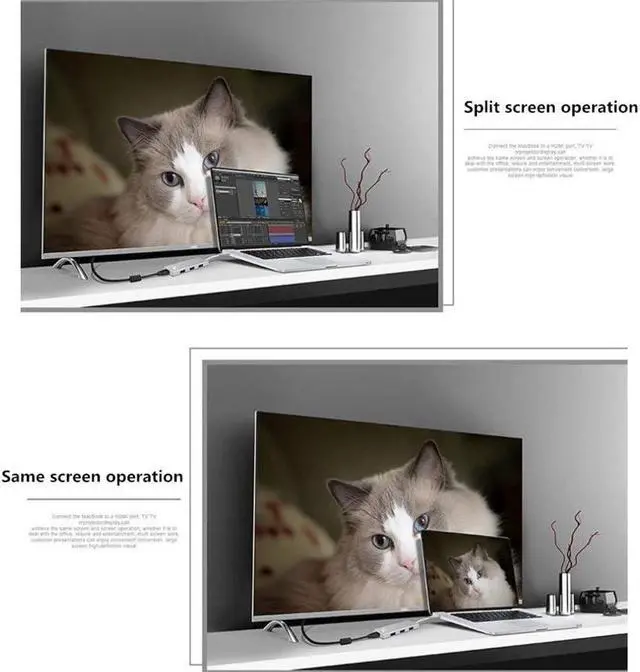 Alt view image 6 of 7 - WYKDL USB C Hub 7 in 1 Multi-Port Type C Hub with 4K HDMI 3 USB 3.0 Ports Support SD TF Card Reader PD Charging Compatible USB-C 4K Triple Display Docking Station with Charging Support