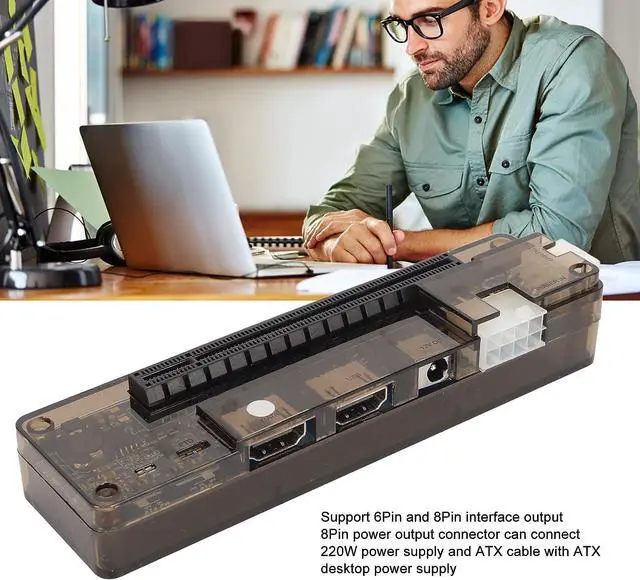 Alt view image 2 of 7 - Yunseity Laptop External Independent Video Card Dock, TD Compatible Switches, 6Pin Interface Output, for Mini PCI E NGFF (M.2), Supports RTX.T, 220W Power Supply