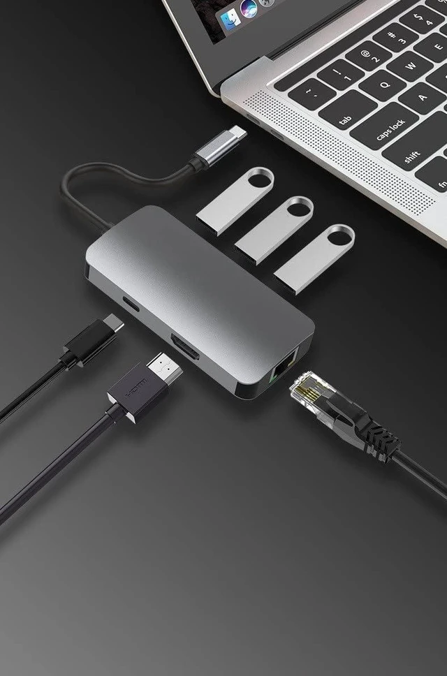 Alt view image 3 of 6 - Type-C to 100M Ethernet Port Adapter Expansion Dock