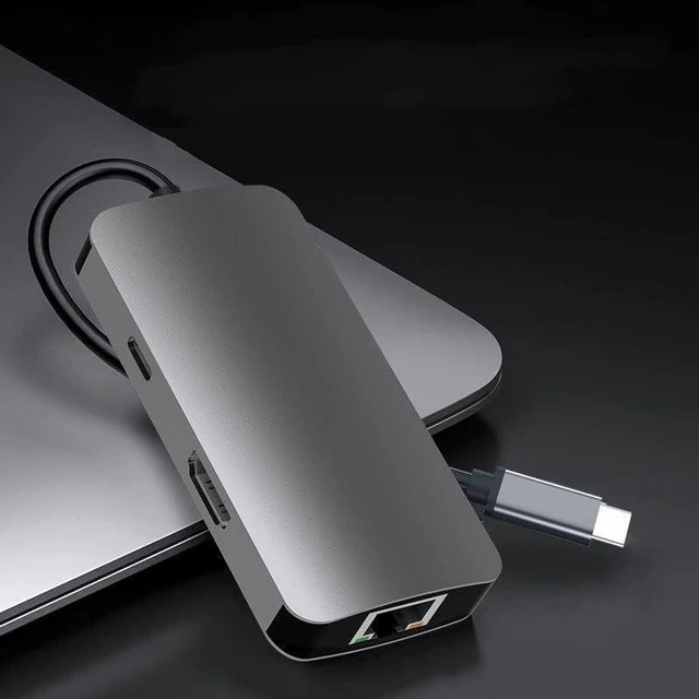 Alt view image 4 of 6 - Type-C to 100M Ethernet Port Adapter Expansion Dock