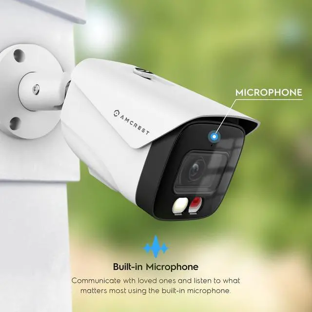 Alt view image 6 of 7 - Amcrest UltraHD 4K (8MP) IP PoE AI Camera, FOV 129°, 49ft Color Nightvision, Security Outdoor Bullet Camera, Human & Vehicle Detection, Active Deterrent, 4K @15fps, IP8M-2796EW-AI (White)