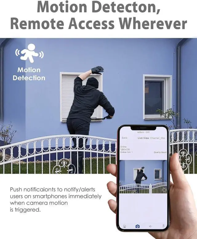 Alt view image 4 of 7 - seQuro GuardPro 2 Wireless Security Camera System, 10.1-inch Touchscreen Monitor, 4CH DVR Kit, 1080p HD Outdoor Bullet Camera, Motion Detection, Night Vision, Waterproof, Free App, Home Security DVR