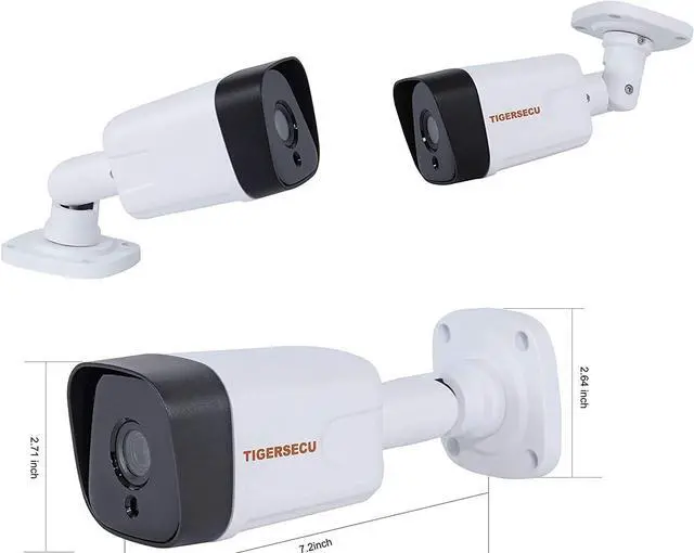Alt view image 7 of 7 - TIGERSECU 5MP Metal Long Range Security Camera for DVR, Weatherproof for Indoor/Outdoor Use, Hybrid 4-in-1 with OSD Switch, for TVI, CVI, AHD, CVBS DVR (Power Supply and Coaxial Cable Sold Separately)