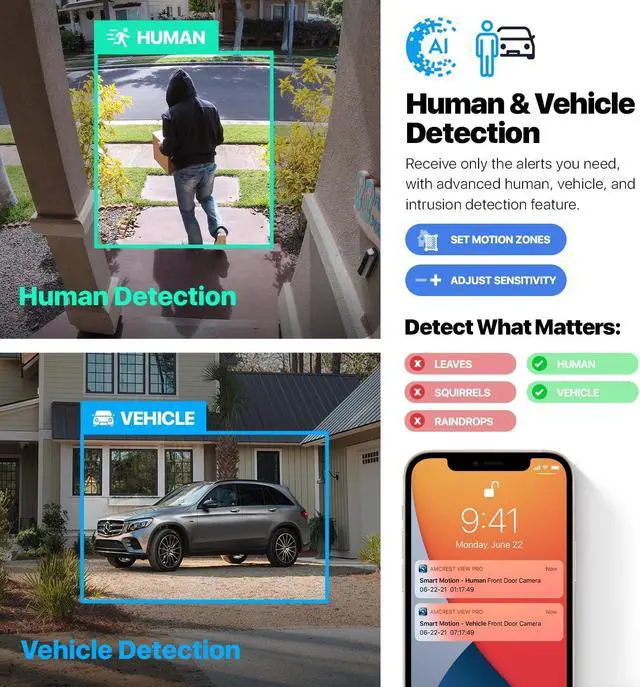 Alt view image 3 of 8 - Amcrest 4K Optical Zoom AI IP PoE Camera, Varifocal Outdoor IP POE Camera Turret, Human & Vehicle Detection, F1.5, 2.7mm~13.5mm Lens, IP67, 5X Optical Zoom (IP8M-VT2679EW-AI)