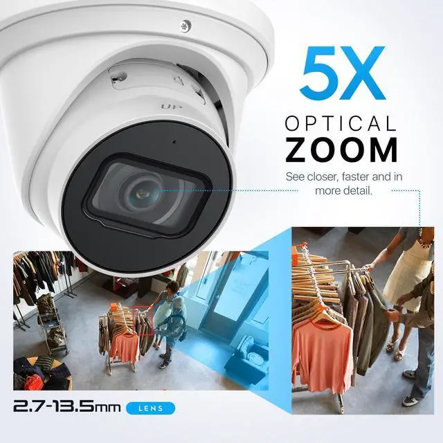 Alt view image 5 of 8 - Amcrest 4K Optical Zoom AI IP PoE Camera, Varifocal Outdoor IP POE Camera Turret, Human & Vehicle Detection, F1.5, 2.7mm~13.5mm Lens, IP67, 5X Optical Zoom (IP8M-VT2679EW-AI)