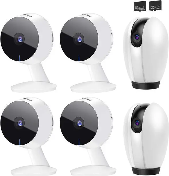Main image of LaView Security Cameras for Home + 2X 32GB SD Cards,PT Home Security Camera System with Motion Detection,Two-Way Audio,Night Vision,Indoor WiFi Camera for Baby/pet,Alexa,USA Cloud Service