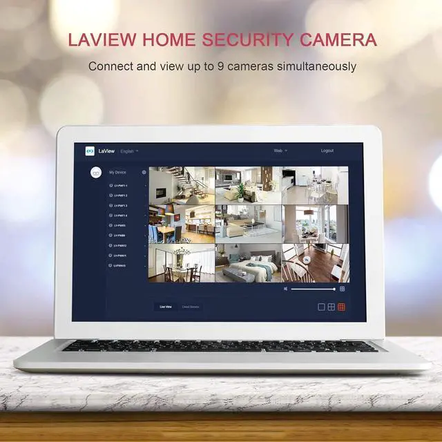 Alt view image 5 of 7 - LaView Security Cameras for Home + 2X 32GB SD Cards,PT Home Security Camera System with Motion Detection,Two-Way Audio,Night Vision,Indoor WiFi Camera for Baby/pet,Alexa,USA Cloud Service