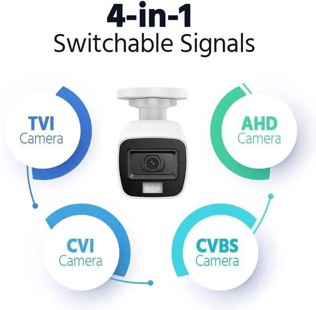 Alt view image 6 of 7 - ANNKE 4 Packed 3K Wired Security Cameras, Smart Dual Light HD TVI Add-on Outdoor CCTV Cameras with Built-in Mic and Color Night Vision, IP67 Weatherproof Home Surveillance Security Bullet Cam
