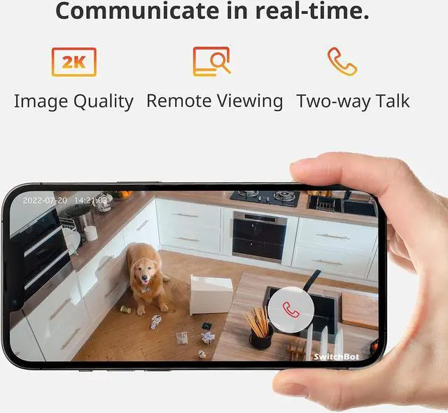 Alt view image 6 of 7 - SwitchBot Baby Monitor with Camera, Audio Two-Way Talk, Pan/Tilt Cam 2K Ultra HD for Home Security, Indoor Camera WiFi 2.4G Works with Alexa & Google Home, Night Vision, Motion Tracking, Privacy Mode