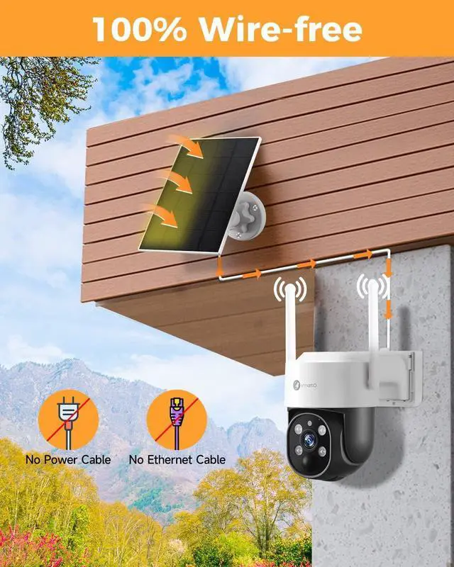 Alt view image 2 of 7 - XMARTO 100% Wire-Free Solar PTZ Home Security Camera System Wireless, 4-Set 2K 4MP PTZ CCTV Camera Kit with 4K 10CH Expandable WiFi NVR + 2PCS 4MP Solar Battery WiF Cameras