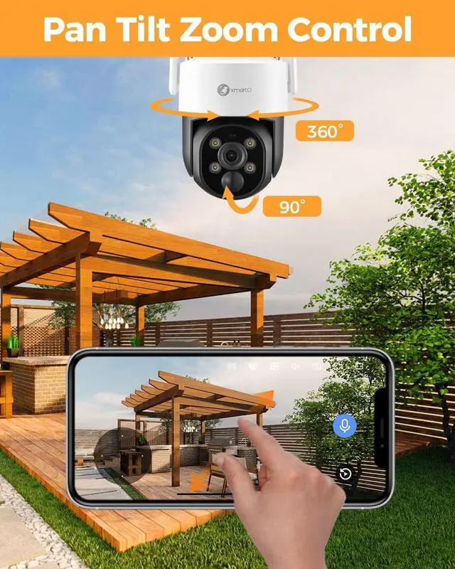Alt view image 3 of 7 - XMARTO 100% Wire-Free Solar PTZ Home Security Camera System Wireless, 4-Set 2K 4MP PTZ CCTV Camera Kit with 4K 10CH Expandable WiFi NVR + 2PCS 4MP Solar Battery WiF Cameras