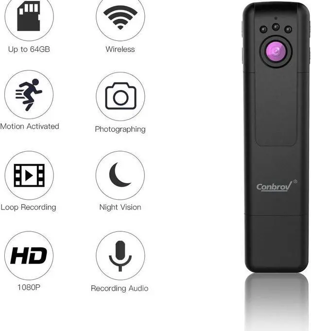 Alt view image 2 of 4 - Wifi Wireless Pen Camera 1080P HD Nanny Cam with Night Vision,Portable Body Cam Recorder with Real-time Live Stream Support Smartphone APP