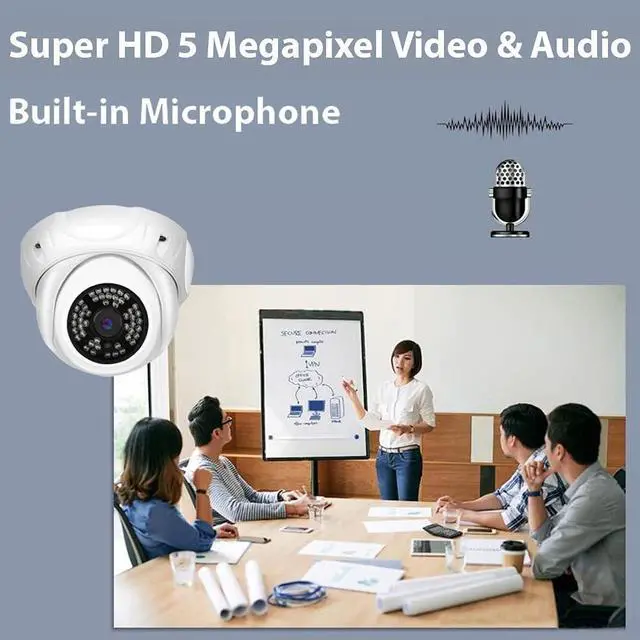 Alt view image 4 of 6 - GW Security 5MP IP PoE Outdoor Indoor Microphone Dome Security Camera (GW5091IP)