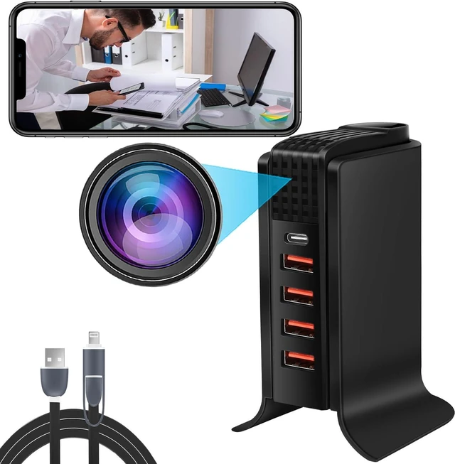 Main image of RJBYU Hidden Camera | Spy Camera | Spy Camera Charger | Wireless Hidden Camera | Secret Camera 1080p Full HD | Wi-Fi Hidden Nanny Camera | Surveillance Camera | USB Charger Camera | Hidden Cam