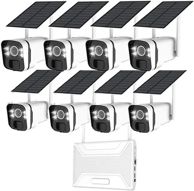 Main image of Gadpiparty Solar Security Cameras Outdoor Wireless - 100% Wire-Free Battery Powerd Security Camera System - 2K 10CH 8 Cameras Set- 2-Way Audio -Color Night Vision IP66-64GB TF Card - No Monthly Fee