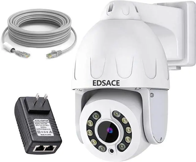 Main image of 5MP poe security camera outdoor, Power over ethernet Speed Dome Camera with 2 way audio, AI human detection and zoom in, Metal IP66 weatherproof, work with nvr, pc, stand-alone poe camera system