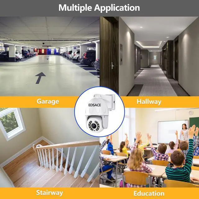 Alt view image 7 of 7 - 5MP poe security camera outdoor, Power over ethernet Speed Dome Camera with 2 way audio, AI human detection and zoom in, Metal IP66 weatherproof, work with nvr, pc, stand-alone poe camera system