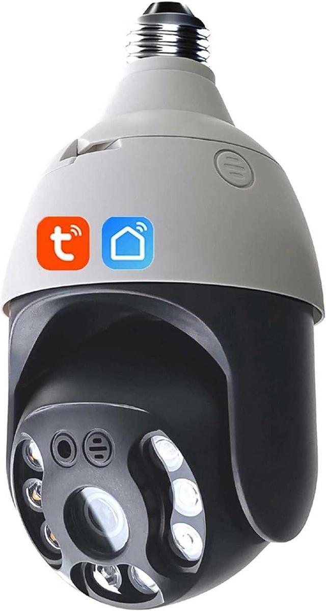 Tuya Smart Life Tuya Smart Life Camera Light Bulb, 3MP Wireless WiFi PTZ IP  Camera, Outdoor IP66 Waterproof Two Way Audio Night Vision Security  Surveillance 