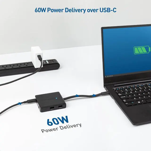 Alt view image 5 of 7 - Cable Matters Dual Monitor USB C Hub (USB C Dock) with Dual 4K DisplayPort, 2X USB 2.0, Ethernet, and 60W Charging - Thunderbolt 4 / USB4 / Thunderbolt 3 Port Compatible for Windows and Linux