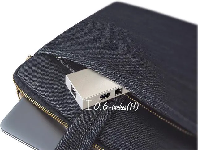 Alt view image 5 of 7 - j5create USB-C 3.1 Mini Hub- USB 3.1/3.0/2.0| HDMI 1920 x 1200 @ 60 Hz/VGA 1920 x 1200 @ 60 Hz | Gigabit Ethernet | Compatible with USB C Devices