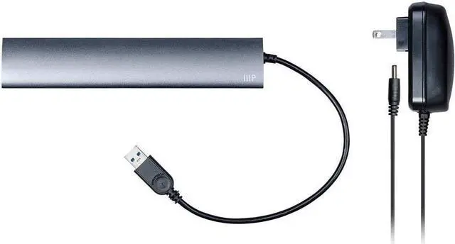 Alt view image 5 of 6 - Monoprice USB 3.0 Hub with AC Adapter | 7-Port, Aluminum