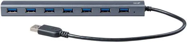 Alt view image 4 of 6 - Monoprice USB 3.0 Hub with AC Adapter | 7-Port, Aluminum