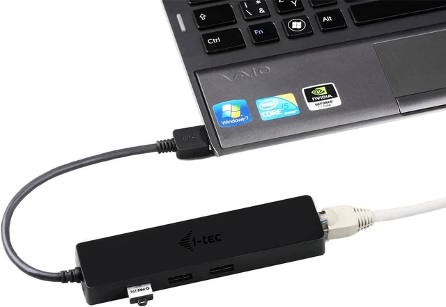 Alt view image 5 of 7 - i-tec USB 3.0 Slim HUB 3 Port + Gigabit Ethernet Adapter