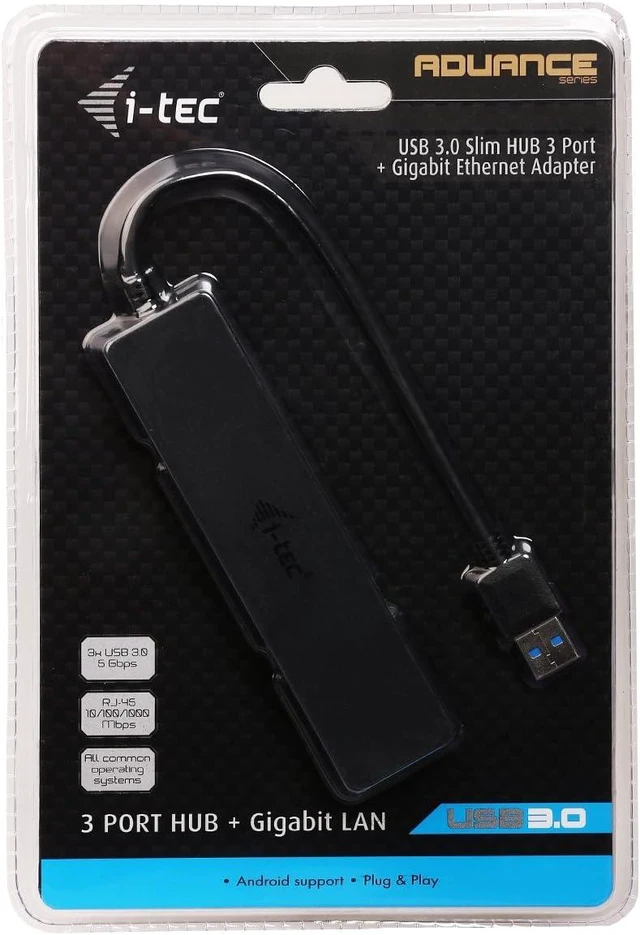 Alt view image 7 of 7 - i-tec USB 3.0 Slim HUB 3 Port + Gigabit Ethernet Adapter