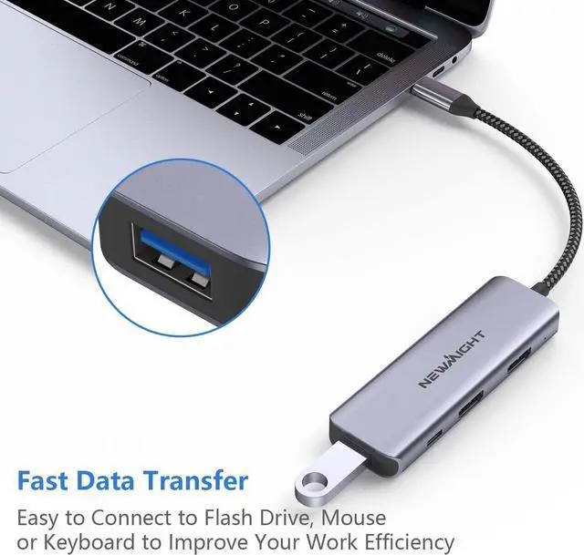Alt view image 7 of 7 - HDMI Adapter for Dual Monitors, Newmight 4 in 1 USB C to Dual HDMI Adapter with 100W Power Delivery, USB Data Transfer, HDMI to USB C Adapter with 2 HDMI 4K for MacBook, Dell and Other Type C Devices