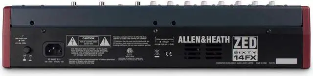 Alt view image 11 of 13 - Allen & Heath ZED60-14FX Multipurpose Mixer with FX and USB I/O Port, 8 Mic/Line/ 2 Stereo Inputs