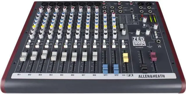 Alt view image 8 of 13 - Allen & Heath ZED60-14FX Multipurpose Mixer with FX and USB I/O Port, 8 Mic/Line/ 2 Stereo Inputs