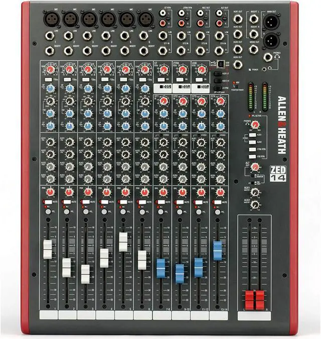 Alt view image 12 of 15 - Allen & Heath ZED14 14 Channel USB Mixer